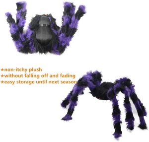 Cadılar bayramı partisi gerçekçi büyük renkli örümcek tüylü korkunç kürklü dev örümcek süslemeleri kapalı açık - Product Image 4