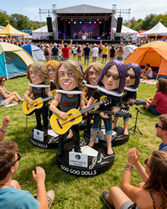 Figura Coleccionable Personalizada de Resina con Cabeza Móvil de Goo Goo Dolls con Marca Bisons & Equitable Advisors, Regalo para Fans - Product Image 5