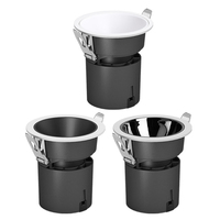 Spot encastré LED COB blanc/noir orientable anti-éblouissement profond avec clip à ressort pour hôtels et espaces commerciaux