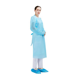 Robe d'isolement médicale <span class=keywords><strong>CPE</strong></span>, jetable, imperméable, style tablier, robe en PE bon marché, EPI hospitalier, vêtements de protection, fournisseur d'usine - Product Image 2