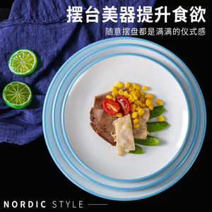 Plato Redondo de Melamina Estilo Nórdico, Vajilla Resistente para Restaurantes, Té y Comida de Hotel - Product Image 5