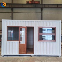 Maisons préfabriquées commerciales, kiosque à café modulaire portable en conteneur avec toit en auvent