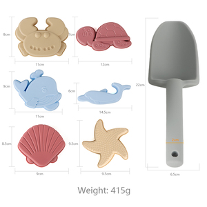 Ensembles de jouets de plage en silicone sans BPA, colorés, accessoires de plage, seau à sable, jouets de bain adaptés aux bébés, vente chaude - Product Image 6
