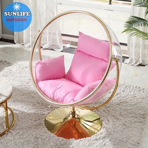 SUNLIFE <strong>Globe</strong> Acrylic Transparent Bubble <strong>Chair</strong> Silver Cushion Hanging <strong>Chair</strong> - Product Image 2