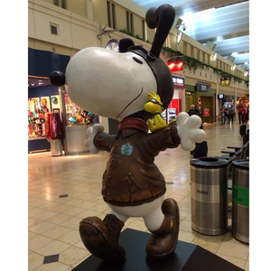 Sculpture de jardin extérieure personnalisée statue d'animal <span class=keywords><strong>Snoopy</strong></span> en fibre de verre grandeur nature - Product Image 2