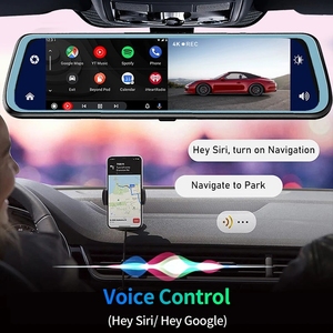 10 इंच 4k 2160p कार रियरव्यू मिरर डैश कैम डीवीडी फ्रंट और रियर कैरप्ले एंड्रॉइड ऑटो - Product Image 6