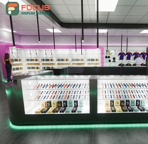 Vitrine de présentation pour magasin de tabac, en bois et verre, avec éclairage LED, comptoir de présentation de tabac - Product Image 3