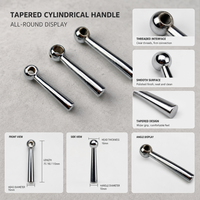 Heavy Duty Chrome Ball Revolving Handle Tapered Cone Shank Brass Thread Insert for CNC Machine Center Lathe Milling Drilling