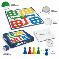 Jeu de société classique Ludo personnalisé avec plateau en carton pliable et pions en ABS