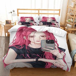 Parure <span class=keywords><strong>de</strong></span> Lit Enfant Personnalisée K-POP Chasse aux Sorcières, Impression Numérique 3D, Drap <span class=keywords><strong>de</strong></span> Lit et <span class=keywords><strong>Housse</strong></span> <span class=keywords><strong>de</strong></span> <span class=keywords><strong>Couette</strong></span> Grande Taille - Product Image 1