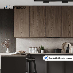 Meubles de cuisine en bois sur mesure en forme de U, prêts à assembler, de la marque KUAVEE, pour appartements et villas, conçus par des designers. - Product Image 5