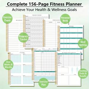 Diario de Entrenamiento A5 con Doble Espiral, Planificador de Fitness con Diario de Entrenamiento Personalizado para Medición Corporal y Seguimiento del Progreso - Product Image 6