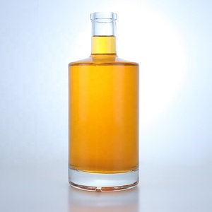 Tequila Redondo Adaptable 500ml 700ml 750ml Del Whisky De La Vodka De La Botella De Cristal Con El Corcho - Product Image 1