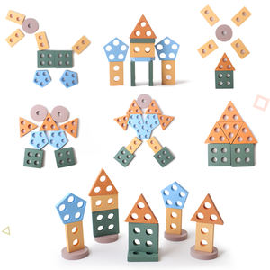 Forme en <span class=keywords><strong>bois</strong></span> Cognition Match <span class=keywords><strong>tour</strong></span> d'empilage tri bricolage blocs de construction ensembles enfants jeu enfants Montessori jouets éducatifs précoces - Product Image 3