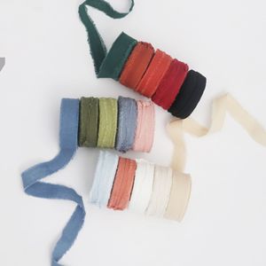 Pita Bunga Klasik Katun dan Linen, Potongan Tangan 1.5cm&2cm, untuk Kemasan Hadiah Kartu Natal - Product Image 4
