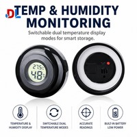 Frasco de Vidrio Negro con Sensor Digital de Protección UV, Tamaño Mini de 4oz, con Pantalla de Temperatura y Humedad para Hierbas Medicinales