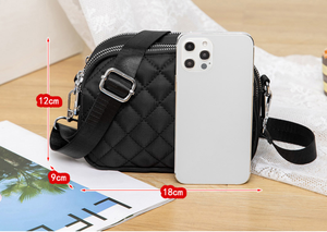 Sac à bandoulière classique personnalisé en nylon avec fermeture éclair argentée, petit sac de poitrine pour femme, sac à bandoulière simple - Product Image 2