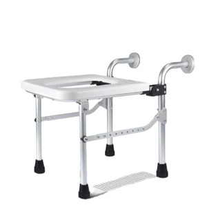 Heavy-Duty Bath Stool Unique Shower Chair Crossbar Supports Height Adjustable Disabled Bathroom Safety Equipment - Product Image 1