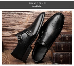 รองเท้าหนังแท้สไตล์อังกฤษแบบสวม  ปลายแหลม  ตกแต่งด้วยการเย็บอย่างประณีต  สีขัดเงา  สำหรับผู้ชาย  เหมาะสำหรับใส่ทำงาน  คอลเลคชั่นฤดูใบไม้ร่วง - Product Image 6