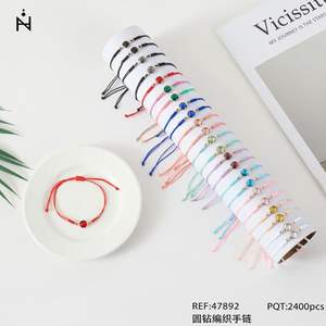 Bracelet tressé en diamant rond, 2400 pièces, bijoux tissés en cristal coloré pour femmes, accessoire de mode - Product Image 1