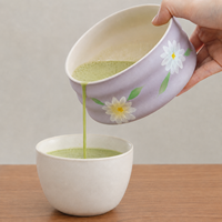 Bol à matcha en céramique avec logo personnalisé, moderne et écologique, Chawan avec des motifs mignons pour les débutants en matcha