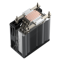 COOLLEO A61AMD ARGB Heatsink 6 Heat Pipes Pendingin Udara CPU dengan Bantalan Cairan Kipas 120mm untuk Casing Komputer Radiator Gaming TDP Tinggi 240W
