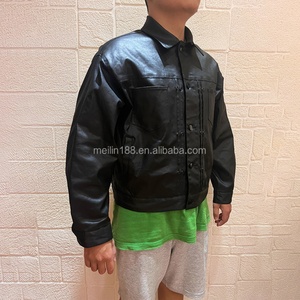 Nouvelle Arrivée Personnalisée : Veste Courte Boxy en Coton Ciré pour Homme – Qualité Supérieure, Style Vintage Streetwear, Boutonnée - Product Image 2
