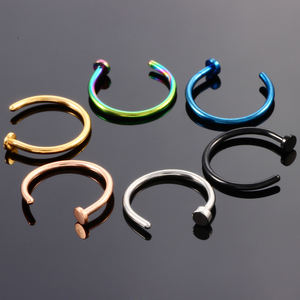 Chirurgischer Stahl C-förmiger Clip Ring Flaches Ende Nasen bügel ring Gefälschte Nase Piercing Lippen schlaufe Labret Piercing Schmuck Modeschmuck - Product Image 4