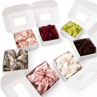 Chouchous de luxe 100% Soie de Mûrier Grade 6A 22 Momme avec Logo Personnalisé, Boîte Cadeau en Carton, Écologiques, pour Mariage, pour Femme