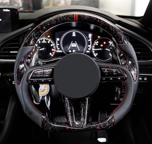 Volante de fibra de carbono forjado rojo para <span class=keywords><strong>Mazda</strong></span> <span class=keywords><strong>3</strong></span> 6, actualización personalizada para interiores de Deportes de la CX-30 de los años 2000 - Product Image 2