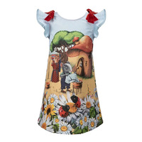 Stindyashka — robe en coton pour petite fille, tenue à imprimé de dessin animé, bretelles Spaghetti, pour enfants
