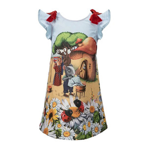 Stilnyashka-vestido de algodón con estampado de dibujos animados para niña pequeña, tirantes finos, para bebé - Product Image 3