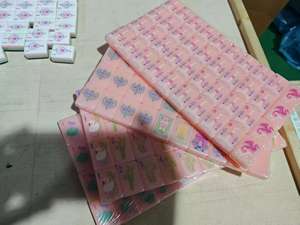 Jeu de Mahjong américain en acrylique rose pêche avec <span class=keywords><strong>Joker</strong></span> inclus pour les jeux en famille et entre amis, ensemble complet exquis pour les amateurs de jeux pour adultes - Product Image 3