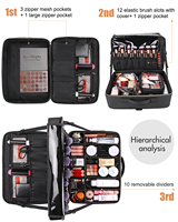 ReIaveI XL Trousse de maquillage portable multifonctionnelle durable et élégante en PVC avec fermeture éclair imperméable pour artistes