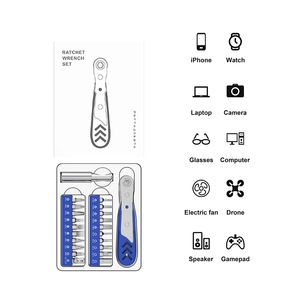 Yiyun Bộ dụng cụ cờ lê bánh cóc di động 22 trong 1 tay cầm bằng thép nhựa 20 bit thiết yếu sửa chữa gia đình Logo tùy chỉnh - Product Image 5