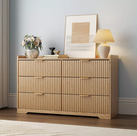 Commode double moderne à 6 tiroirs anti-basculement, large coffre de rangement en bois, meuble de chambre, organisateur de vêtements pour enfants et de chambre d'enfant