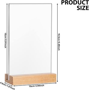 4 "x 6" khách sạn nhà hàng dấu hiệu đứng gỗ cơ sở kệ trưng bày rõ ràng acrylic đơn dấu hiệu chủ - Product Image 2