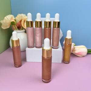 Marque privée Vegan 7 Couleurs <span class=keywords><strong>Bronzer</strong></span> Or Rose Maquillage Visage Corps Surligneur Étanche Lueur <span class=keywords><strong>Huile</strong></span> Corps Shimmer Surligneur Liquide - Product Image 1