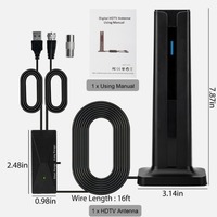 Indoor 4K digitale televisieantenne Lange afstand signaalontvangst 120 mijl Hoge versterking 25dbi VHF 174-230MHz/UHF Zwart F-male