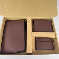 Dompet Wanita Desainer Merek Mewah Kulit Asli Penutup Ritsleting Pola Geometris Tempat Kartu Gaya Vintage Pendek PU