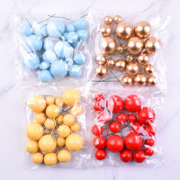 Nouvelles décorations de gâteau d'anniversaire en mousse, fournitures de fête en gros, 20 pièces assorties, un sac, boule pastel scintillante
