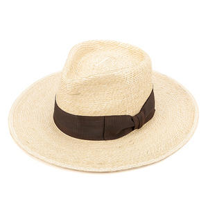 Linghong 100% colore naturale eco-friendly a tesa larga Fedora nastro nero cappelliera Sun Sombrero De <span class=keywords><strong>Palma</strong></span> per feste - Product Image 2