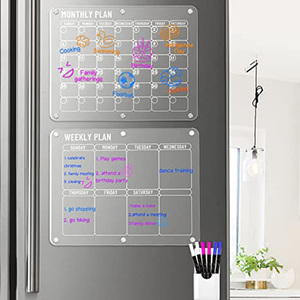 Tableau effaçable à sec en acrylique transparent réutilisable, calendrier personnalisé, tableau magnétique transparent pour réfrigérateur - Product Image 3