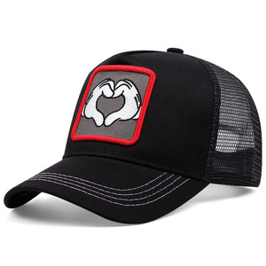 Casquette de baseball en maille polyester/coton à 6 panneaux, motif cœur de dessin animé, oreilles de <span class=keywords><strong>Mickey</strong></span>, pour sports de plein air, protection solaire estivale, modèle à succès pour l'exportation - Product Image 2