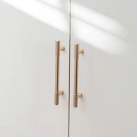 Poignée de porte et tirette de tiroir en alliage de zinc doré réglable, antirouille, 128 mm, style moderne du milieu du siècle, durable, pour escalier