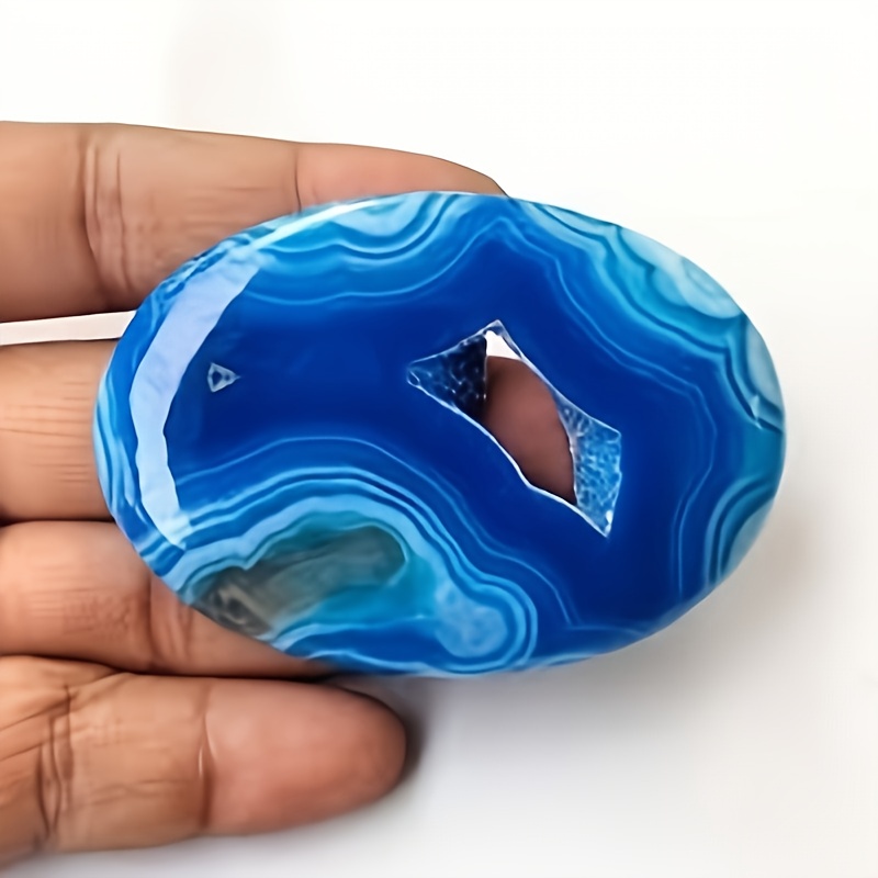 Palmier géode en agate bleue