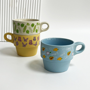 <span class=keywords><strong>Taza</strong></span> de Café de Cerámica Estilo <span class=keywords><strong>Vintage</strong></span> INS, Diseño de Orejas Grandes con Esmalte Colorido, <span class=keywords><strong>Taza</strong></span> <span class=keywords><strong>Personalizada</strong></span> con Estampado Campestre - Product Image 4