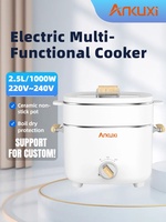 Mini-cuiseur à riz électrique multifonctionnel, cuiseur à œufs rapide et chauffe-soupe avec couvercle en verre trempé, certifié CB CE