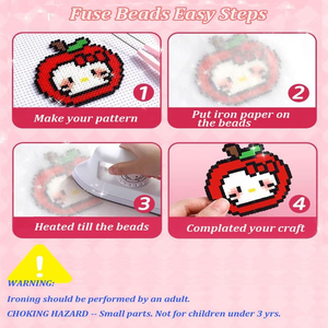 Perles thermocollantes Perler 2,6 mm, 72 couleurs, écologiques, pour bricolage, jouets de puzzle pour enfants, ensemble de dessins animés faits à la main avec boîte et guide d'images, directement de l'usine - Product Image 6