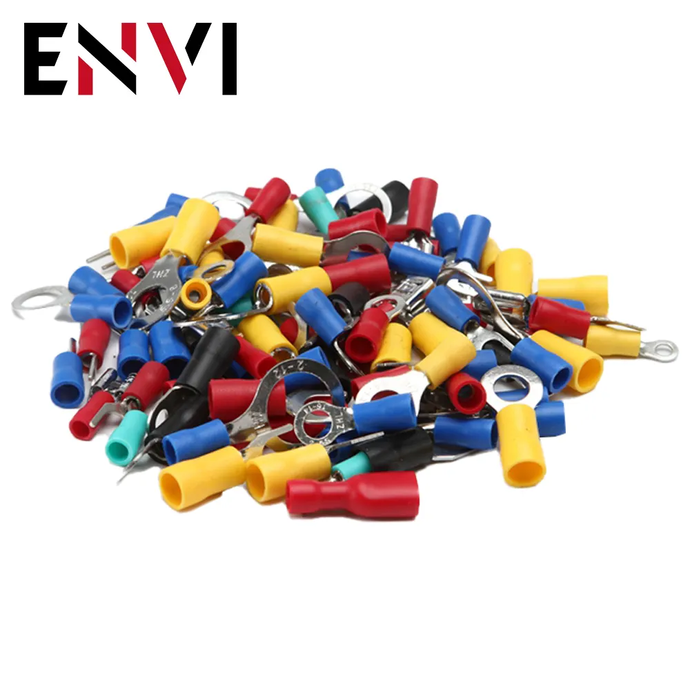 ENVI rot RV SV Kupfer PVC Kabel elektrischer Crimp verbinder isoliertes Kabel ende Kupfer kreisring Draht Spaten gabel Ösen klemme